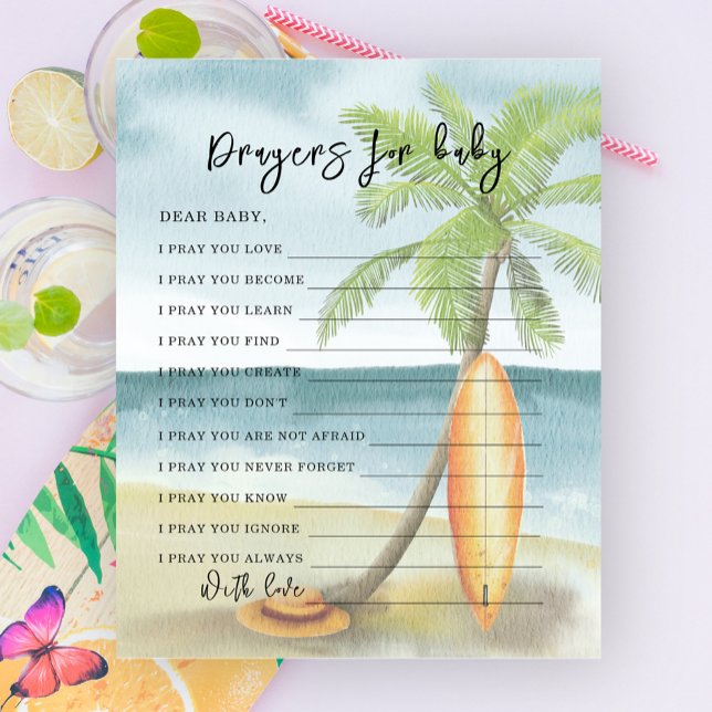 水彩ビーチ-パーティーゲーム |ベビーの祈りの言葉 (クリエイターアップロード済み)