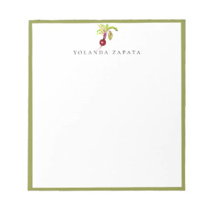 水彩ビーツグリーン枠 ノートパッド