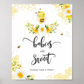 水彩ビーデイジーベビーは甘いポスター ポスター (正面)