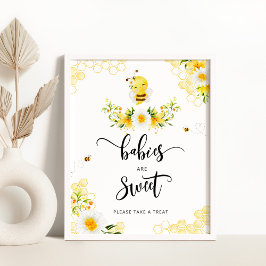 水彩ビーデイジーベビーは甘いポスター ポスター