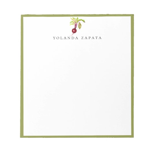 水彩ビートグリーン額縁付き ノートパッド (正面)