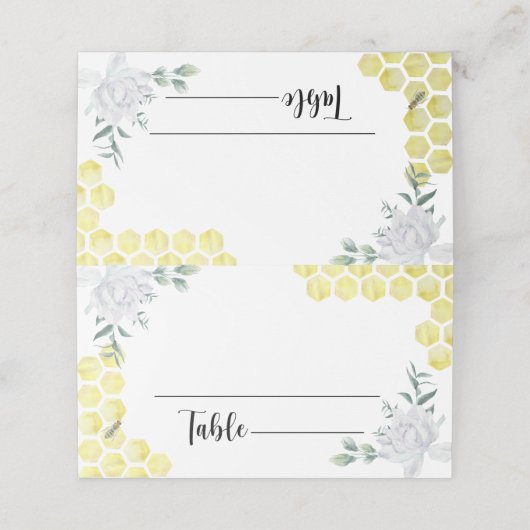 水彩ビーフローラ結婚座席表 プレイスカード (外部開封)