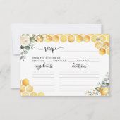 水彩ビーブライダルシャワーレシピカード (正面)