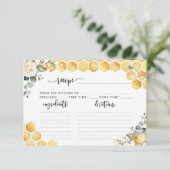 水彩ビーブライダルシャワーレシピカード (スタンド正面)