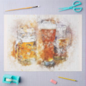 水彩ビール20x30デコパージ 薄葉紙 (クラフト)