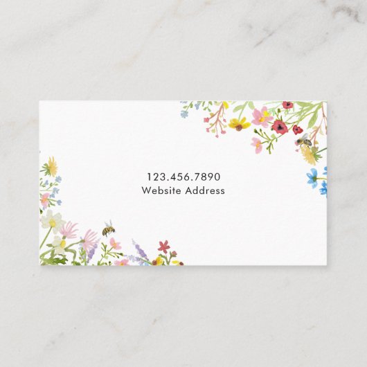 水彩ビーワイルドフラワー養蜂場 名刺 (裏面)