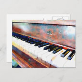 水彩ピアノ葉書 ポストカード (正面/裏面)