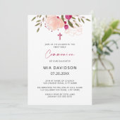 水彩ピエレガントンクフローラガールコミュニオンインヴィ 招待状 (スタンド正面)