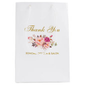水彩ピエレガントンクフローラ金ゴールドありがとう ミディアムペーパーバッグ (正面)