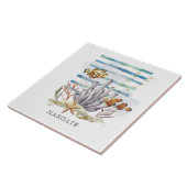 水彩ピエロ魚類デザイン、ビーチマーガート タイル (側面)