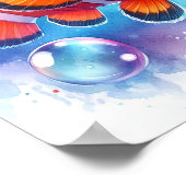 水彩ピエロ魚 ポスター (角)