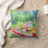 水彩ピクニック日 クッション (ブランケット)