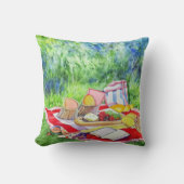 水彩ピクニック日 クッション (正面)