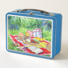 水彩ピクニック日 メタルランチボックス