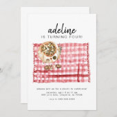 水彩ピクニック誕生日パーティーの招待状 招待状 (正面/裏面)