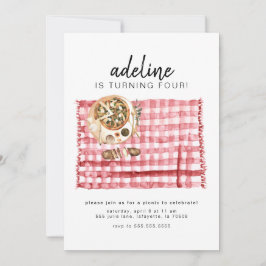 水彩ピクニック誕生日パーティーの招待状 招待状