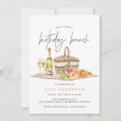 水彩ピクニック |かわいいカジュアル誕生日ブランチ 招待状 (正面)