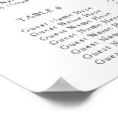 水彩ピザとワインの結婚シーティングチャート ポスター (角)