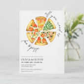 水彩ピザのリハーサルディナー 招待状 (スタンド正面)