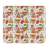 水彩ピザスライス模様 カッティングボード (正面)