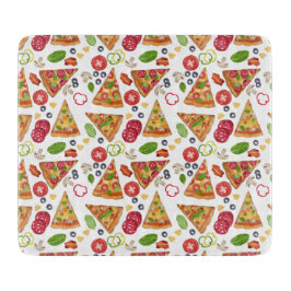 水彩ピザスライス模様 カッティングボード