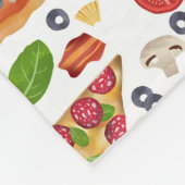 水彩ピザスライス模様 フリースブランケット (角)