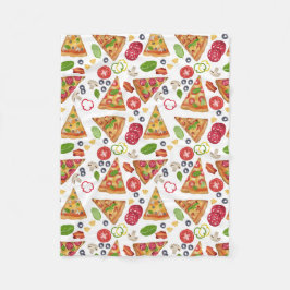 水彩ピザスライス模様 フリースブランケット