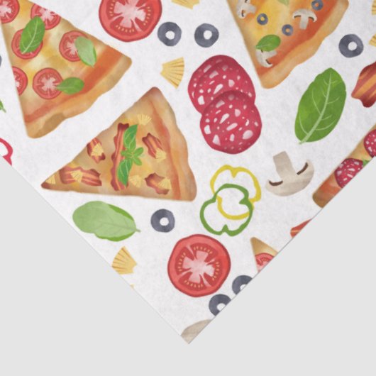 水彩ピザスライス模様 薄葉紙 (詳細)
