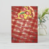 水彩ピザスライス誕生日パーティースクリプトB 招待状 (スタンド正面)