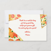 水彩ピザパーティーの誕生日 サンキューカード (正面)