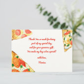 水彩ピザパーティーの誕生日 サンキューカード (スタンド正面)