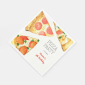水彩ピザパーティー誕生日 スタンダードランチョンナプキン (角)