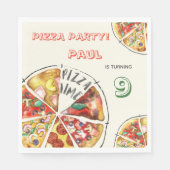 水彩ピザパーティー誕生日 スタンダードランチョンナプキン (正面)