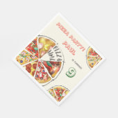 水彩ピザパーティー誕生日 スタンダードランチョンナプキン (角)