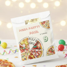 水彩ピザパーティー誕生日