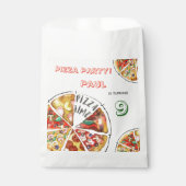 水彩ピザパーティー誕生日 フェイバーバッグ (正面)