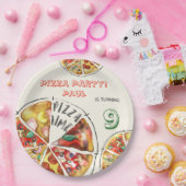 水彩ピザパーティー誕生日 ペーパープレート (パーティー)