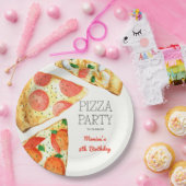 水彩ピザパーティー誕生日 ペーパープレート (パーティー)