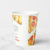 水彩ピザパーティー誕生日 紙コップ (右)