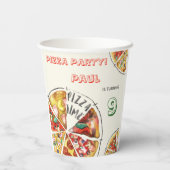 水彩ピザパーティー誕生日 紙コップ (裏面)
