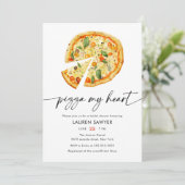水彩ピザマイハートイタリアンブライダルシャワー 招待状 (スタンド正面)