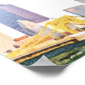 水彩ピッツバーグスカイライン結婚のウェルカムサイン ポスター (角)