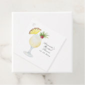 水彩ピナコラダ コックテイル ブライダルシャワー フェイバータグ (インサイチュ)