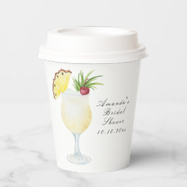 水彩ピナコラダ コックテイル ブライダルシャワー 紙コップ