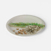 水彩ピニョンヌッツピネコーンニューメキシコ ペーパープレート (アングル)