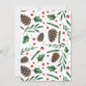 水彩ピネコン | クリスマスブライダルシャワー 招待状 (裏面)