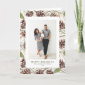 水彩ピネコーンパターン写真 シーズンカード (正面)