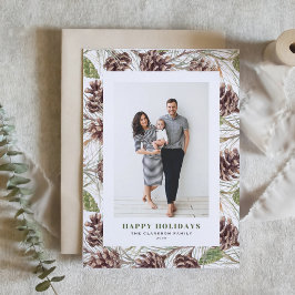 水彩ピネコーンパターン写真 シーズンカード