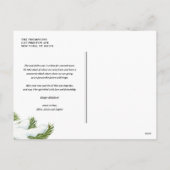 水彩ピネコーンメリークリスマスフォト シーズンポストカード (裏面)