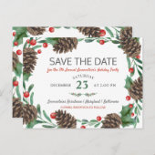 水彩ピネコーン|祝日のパーティが日付を保存 案内ポストカード (正面/裏面)